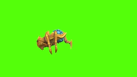 Monster Tetrachnide Crawl Forward Position Green Screen Animation 4K Rende Stock Footage 270022517