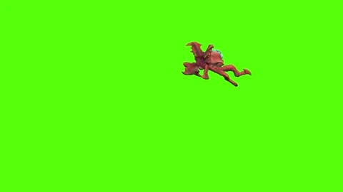 Monster Tetrachnide Jump Bite Forward Green Screen Animation 4K Rendering Stock Footage 270021909