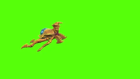 Monster Tetrachnide Jump Bite Forward Green Screen Animation 4K Rendering Видео 270022932