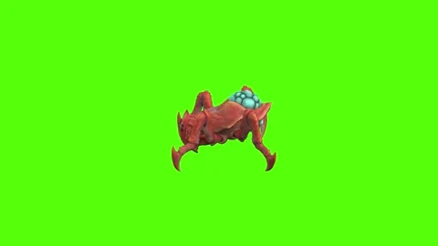 Monster Tetrachnide Jump Bite Green Screen Animation 4K Rendering 動画素材 270021925