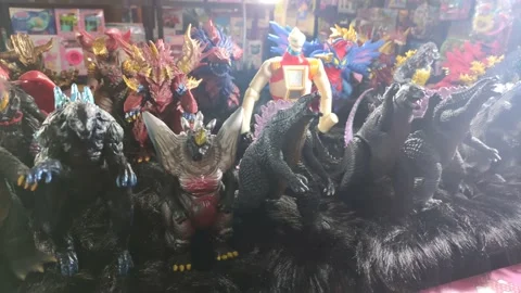 The monster toys on display Stock Footage 220903081