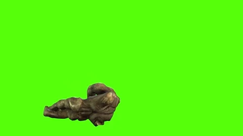 Monster Tripped Over Green Screen Animation 3D Rendering Stock Footage 296056232