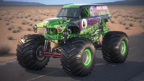 Monster Truck Grave Digger Desert 3D Model