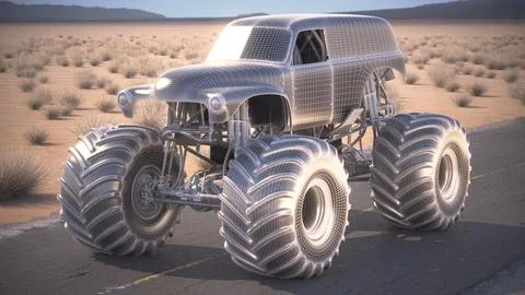 3D Model: Monster Truck Grave Digger Desert #96453445