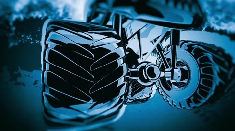 Monster Truck Intro After Effects stock