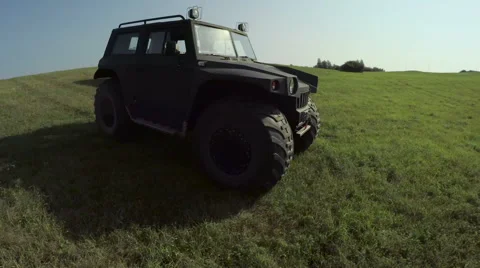 Monster truck in an open space Stock Footage 62114849