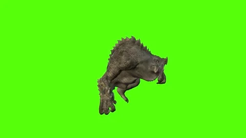 Monster Turn Left Green Screen Animation 4k Rendering Stock Footage 262597494
