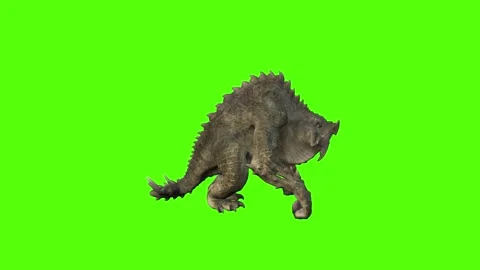 Monster Turn Left Green Screen Animation 4k Rendering Stock-Footage 262597510