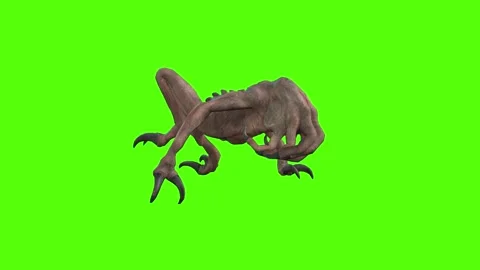 Monster Turn Left Green Screen Animation 4k Rendering Stock Footage 267718094