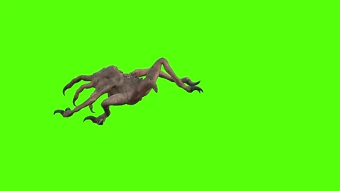 Monster Turn Right Attack Green Screen Animation 4k Rendering Stock Footage 267718204