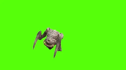 Monster Turn right Attack Green Screen Animation 4K Rendering Stock Footage 270021417