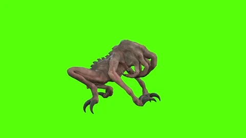 Monster Two Combo Attack Green Screen Animation 4k Rendering Stock Footage 267718346