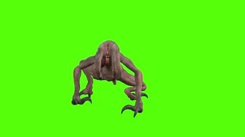 Monster Two Combo Attack Green Screen Animation 4k Rendering Stock Footage 267718349