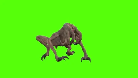 Monster Two Combo Attack Green Screen Animation 4k Rendering Stock Footage 267718416