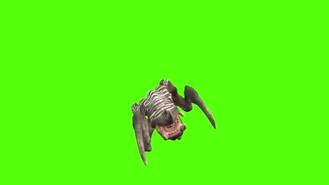 Monster Two Hit Combo Moving Forward Green Screen Animation 4K Rendering Vídeo Stock 270021570