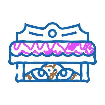 Monster under bed fear icon doodle illustration Stock Illustration