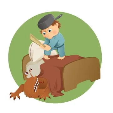 Monster under bed Stock Illustration