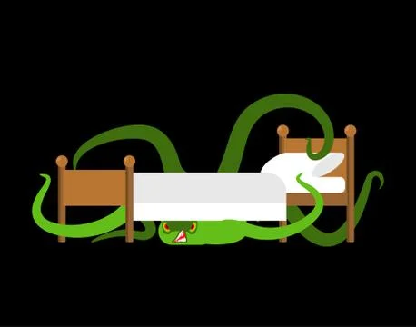 Monster under bed isolated. Long tentacles. Vector illustration Stock Illustration