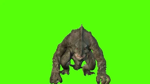 Monster Walking Green Screen Animation 4k Rendering Stock-Footage 262597501