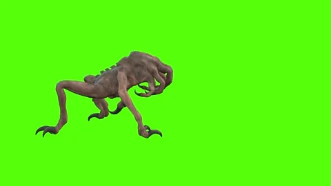 Monster Walking Green Screen Animation 4k Rendering Stock Footage 267718462