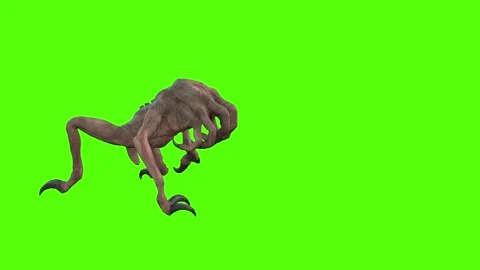 Monster Walking Green Screen Animation 4k Rendering Video stock 267718570