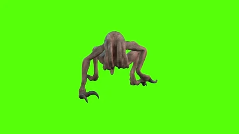 Monster Walking Green Screen Animation 4k Rendering Stock Footage 267718572