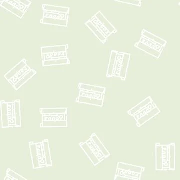 Monster in wardrobe fear line vector seamless pattern Stockillustratie
