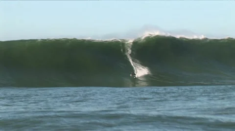 Monster Wave AT Mavericks Stock Footage 21366682