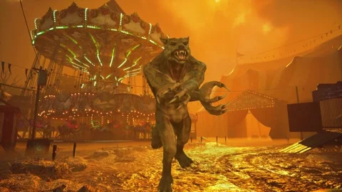 Monster Werewolf in Post-Apocalyptic Dance Stock Footage 321672204