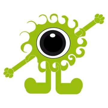 Monster on white background Stock Illustration