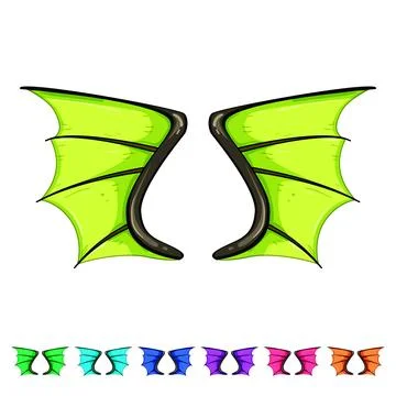 Monster wings dragon cartoon vector graphic Stock Illustration