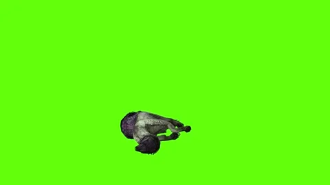 Monster  Wolf down loop green screen animation 3D rendering Stock Footage 297157654