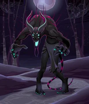 Monster in the wood Stock Illustration