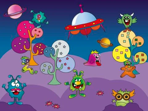 Monster world Stock Illustration