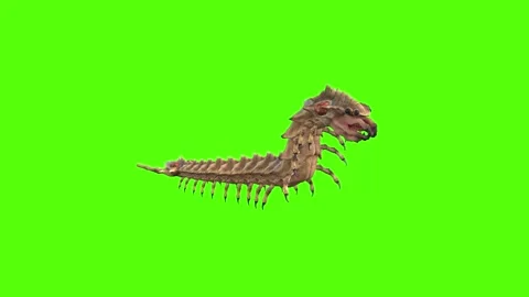 Monster Worm Bite Green Screen Animation 4K Rendering 動画素材 270021800