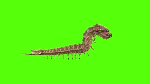 Monster Worm Idle Green Screen Animation 4K Rendering Stock Footage 270021864