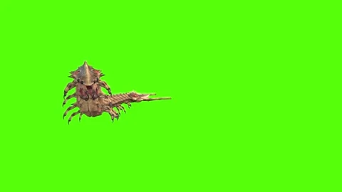 Monster Worm Turn left Wide Comat Mode Green Screen Animation 4K Rendering Stock Footage 270021716