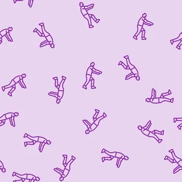 Monster zombie line seamless pattern Stock Illustration