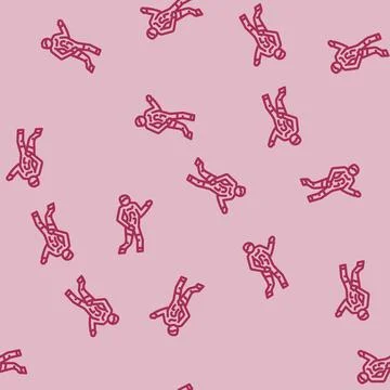 Monster zombie line vector seamless pattern Illustrazione stock