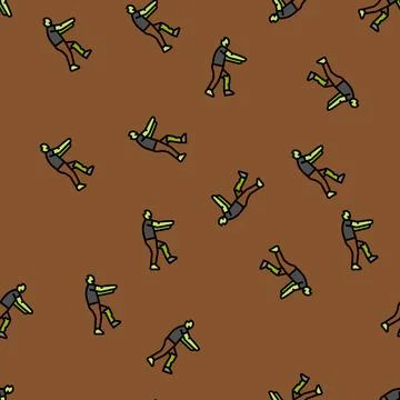 Monster zombie vector seamless pattern Stock Illustration