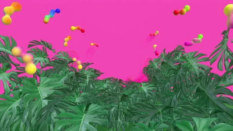 Monstera Colorful Background Vídeos de archivo 276758769