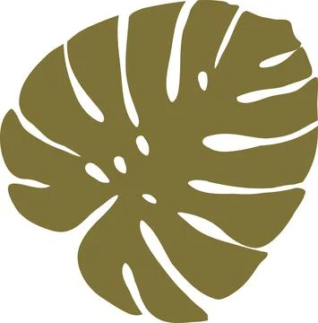 Monstera green leaf vector isolated on white background. Tropic silhouette Stock Illustration