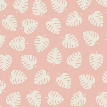 Monstera Leaf Floral Decorative Pattern Background Stock Illustration