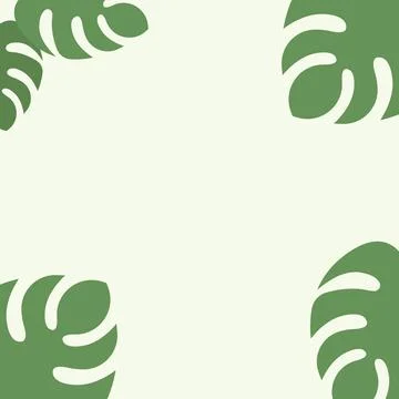 Monstera leaf  frame decoration vector background design Stock Illustration