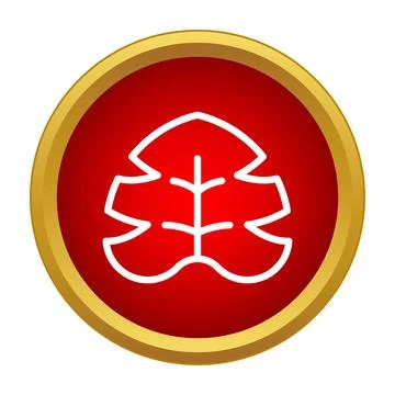 Monstera leaf outline icon on red button Stock Illustration
