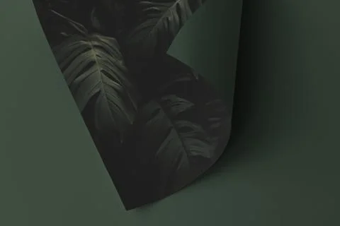 Monstera leaf patterned paper on a green background Stock Illustration