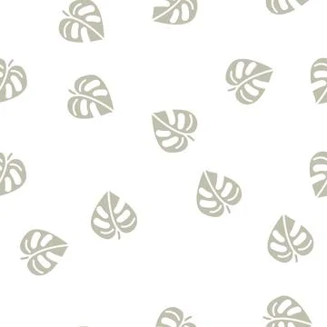 Monstera leaf plant glyph vector seamless pattern Illustrazione stock