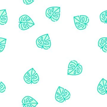 Monstera leaf plant vector seamless pattern Illustrazione stock