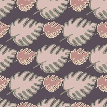 Monstera leaf seamless pattern. Geometric exotic jungle wallpaper. Stock Illustration