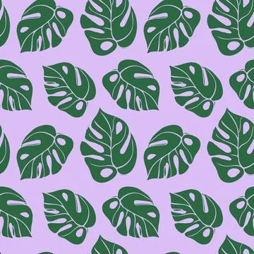 Monstera leaf seamless pattern Illustrazione stock